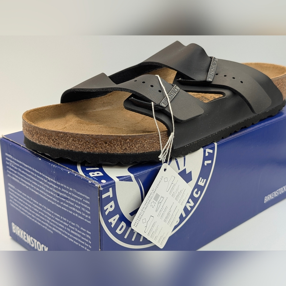 Size 12 Ment Birkenstock Arizona Brown Birko-Flor Narrow NIB Sandals